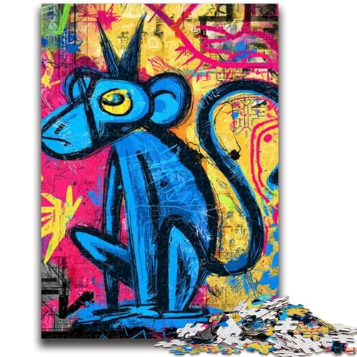 Puzzle für Erwachsene, 1000 Teile, AFFE im Basquiat-Stil, anspruchsvoll zu vervollständigen, Aber lustig und humorvoll, einzigartige Heimdekoration und Geschenke, 26x38cm von ZKYUBEK