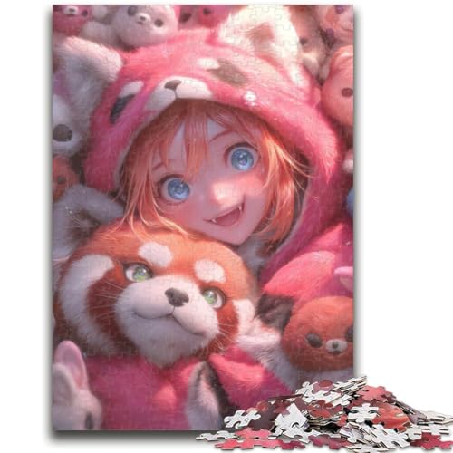 Puzzle für Erwachsene, 1000 Teile, Anime-Puzzle mit rotem Panda-Mädchen, zum Stressabbau, schwierige Herausforderung, Wichtelgeschenke für Kinder ab 14 Jahren, 50x75cm von ZKYUBEK