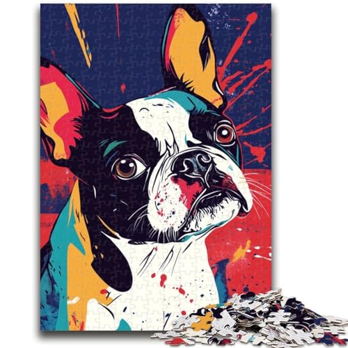 Puzzle für Erwachsene, 1000 Teile, Aquarell, Französische Bulldogge, Familienspiel, Stressabbau, Schwierige Herausforderung, Geeignet für Paare, 50x75cm von ZKYUBEK