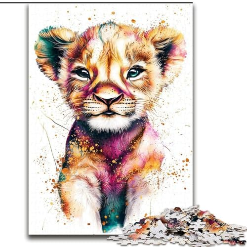 Puzzle für Erwachsene, 1000 Teile, Aquarelllöwe, schwierige Puzzles für Erwachsene, 50x75cm, anspruchsvolles Denkspiel für Teenager, Spaß für den Spieleabend mit der Familie von ZKYUBEK