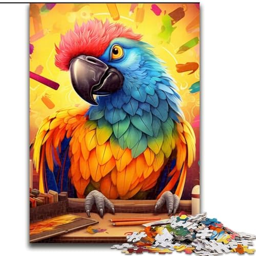 Puzzle für Erwachsene, 1000 Teile, Art-Papagei-Puzzle, Größe 26x38cm, ideal für Verliebte, perfektes Weihnachts-, Neujahrs- oder Valentinstagsgeschenk von ZKYUBEK