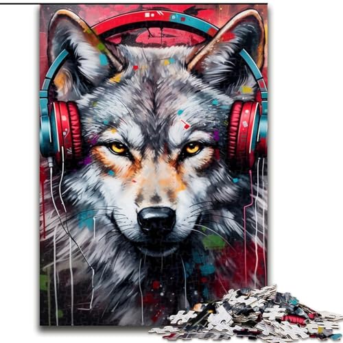 Puzzle für Erwachsene, 1000 Teile, Art Wolf-Puzzle für Erwachsene, Größe 26x38cm, anspruchsvolles Denkspiel – entspannendes Spielzeug für Teenager von ZKYUBEK