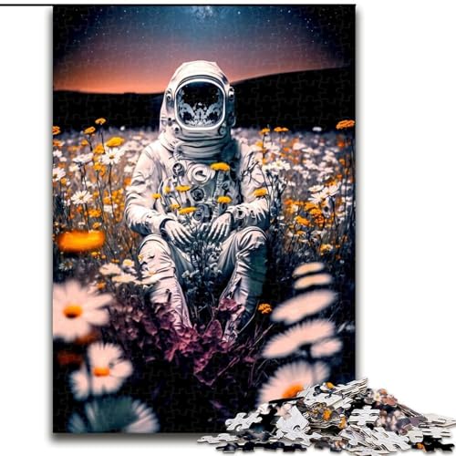 Puzzle für Erwachsene, 1000 Teile, Astronaut und Blume, Kartonpuzzle, Größe 26x38cm, anspruchsvolles Denkspiel – entspannendes Spielzeug für Teenager von ZKYUBEK