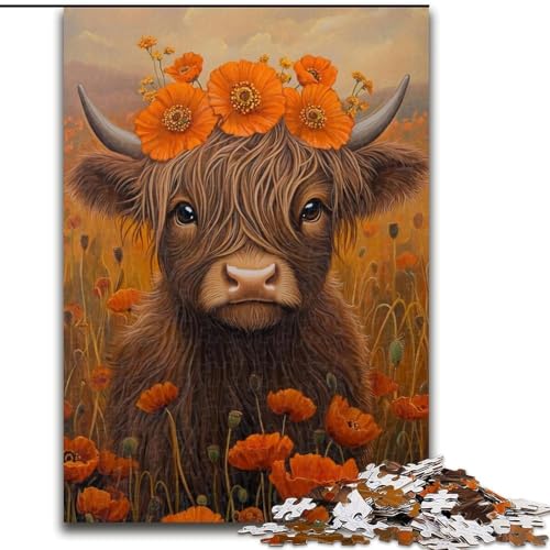 Puzzle für Erwachsene, 1000 Teile, Baby Highland Cow, Holzpuzzle, 26x38cm, interaktives Familienspiel, Denksportaufgabe, Lernspielzeug Puzzle für Erwachsene, 1000 Teile, Baby Highland Cow, Holzpuzzle, 26x38cm, interaktives Familienspiel, Denksportaufgabe, Lernspielzeug von ZKYUBEK
