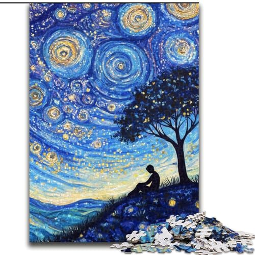 Puzzle für Erwachsene, 1000 Teile, Baum unter dem Nachthimmel, 26x38cm, Denkspiel für Teenager und Familieninteraktion von ZKYUBEK