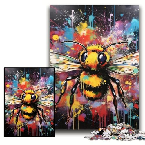 Puzzle für Erwachsene, 1000 Teile, Bienen-Graffiti-Malerei, Kartonpuzzle, 26x38cm, Eltern, Partner, Freunde – ab 14 Jahren Puzzle für Erwachsene, 1000 Teile, Bienen-Graffiti-Malerei, Kartonpuzzle, 26x38cm, Eltern, Partner, Freunde – ab 14 Jahren von ZKYUBEK