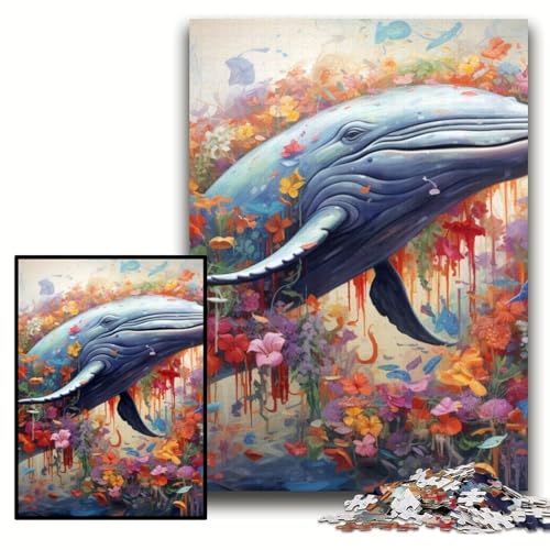 Puzzle für Erwachsene, 1000 Teile, Blauwal, Holzpuzzle, 50x75cm, Eltern, Partner, Freunde – ab 14 Jahren Puzzle für Erwachsene, 1000 Teile, Blauwal, Holzpuzzle, 50x75cm, Eltern, Partner, Freunde – ab 14 Jahren von ZKYUBEK