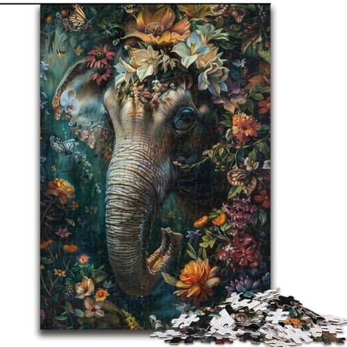 Puzzle für Erwachsene, 1000 Teile, Blumenelefant, schwierige Puzzles für Erwachsene für Jugendliche, Lernspiele, Geschenke, 26x38cm Puzzle für Erwachsene, 1000 Teile, Blumenelefant, schwierige Puzzles für Erwachsene für Jugendliche, Lernspiele, Geschenke, 26x38cm von ZKYUBEK