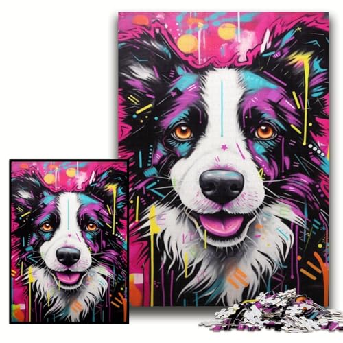 Puzzle für Erwachsene, 1000 Teile, Border Collie, Holzpuzzle, 50x75cm, Eltern, Partner, Freunde – ab 14 Jahren Puzzle für Erwachsene, 1000 Teile, Border Collie, Holzpuzzle, 50x75cm, Eltern, Partner, Freunde – ab 14 Jahren von ZKYUBEK