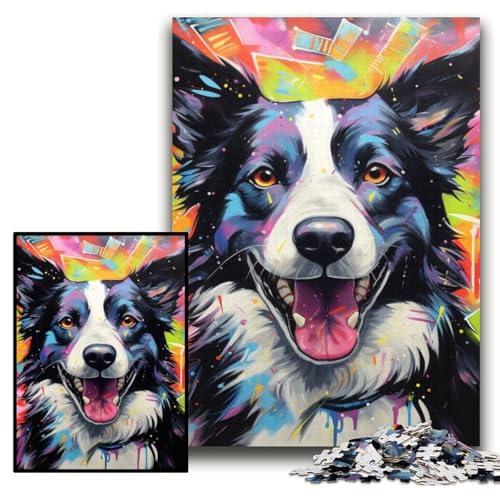 Puzzle für Erwachsene, 1000 Teile, Border Collie, Holzpuzzle, 50x75cm, Eltern, Partner, Freunde – ab 14 Jahren Puzzle für Erwachsene, 1000 Teile, Border Collie, Holzpuzzle, 50x75cm, Eltern, Partner, Freunde – ab 14 Jahren von ZKYUBEK