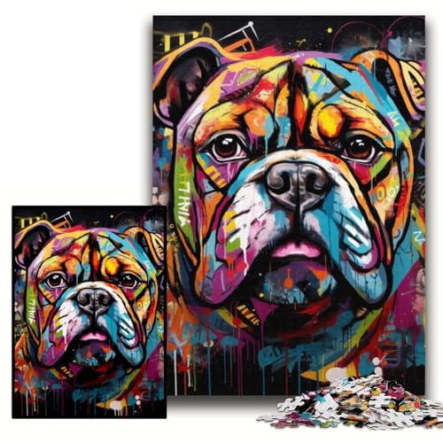 Puzzle für Erwachsene, 1000 Teile, Bulldog-Graffiti, Unmögliches Puzzle für Erwachsene, 26x38cm, pädagogisches Denkspiel, künstlerische Heim- und Bürodekoration, ab 14 Jahren Puzzle für Erwachsene, 1000 Teile, Bulldog-Graffiti, Unmögliches Puzzle für Erwachsene, 26x38cm, pädagogisches Denkspiel, künstlerische Heim- und Bürodekoration, ab 14 Jahren von ZKYUBEK