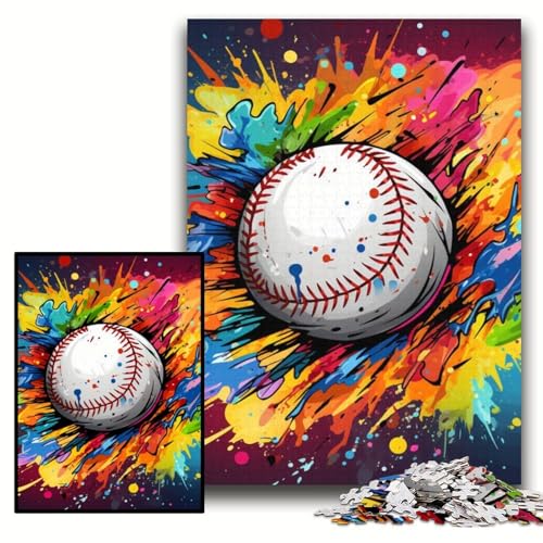 Puzzle für Erwachsene, 1000 Teile, Bunte Baseball-Puzzles für Erwachsene, 50x75cm, Denkspiel für Teenager und Familieninteraktion Puzzle für Erwachsene, 1000 Teile, Bunte Baseball-Puzzles für Erwachsene, 50x75cm, Denkspiel für Teenager und Familieninteraktion von ZKYUBEK