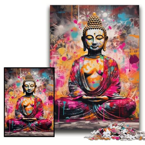 Puzzle für Erwachsene, 1000 Teile, Bunte Buddha-Puzzles für Erwachsene, 26x38cm, Eltern, Partner, Freunde – ab 14 Jahren Puzzle für Erwachsene, 1000 Teile, Bunte Buddha-Puzzles für Erwachsene, 26x38cm, Eltern, Partner, Freunde – ab 14 Jahren von ZKYUBEK