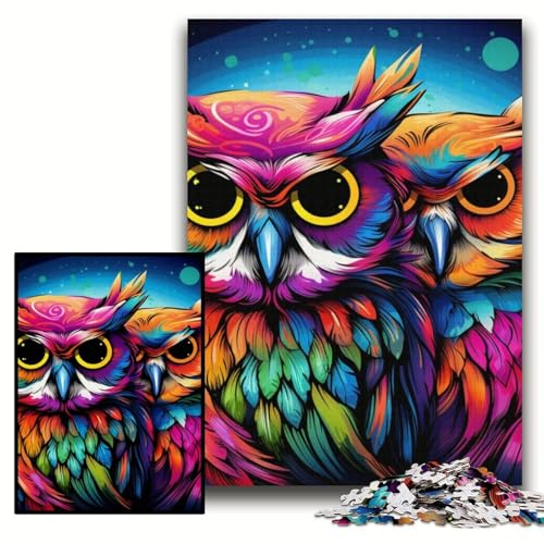 Puzzle für Erwachsene, 1000 Teile, Bunte Eulen-Kunst, Holzpuzzle, 50x75cm, Spaß für den Familienspielabend, dekoratives Kunstwerk zum Selbermachen Puzzle für Erwachsene, 1000 Teile, Bunte Eulen-Kunst, Holzpuzzle, 50x75cm, Spaß für den Familienspielabend, dekoratives Kunstwerk zum Selbermachen von ZKYUBEK
