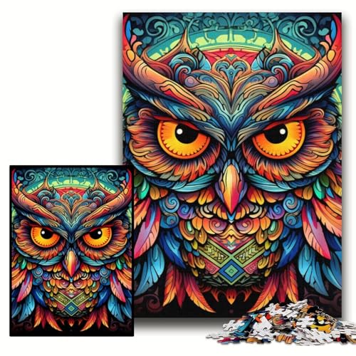 Puzzle für Erwachsene, 1000 Teile, Bunte Eulen-Kunst, Holzpuzzle für Erwachsene, 50x75cm, interaktives Familienspiel, Denksportaufgabe, Lernspielzeug Puzzle für Erwachsene, 1000 Teile, Bunte Eulen-Kunst, Holzpuzzle für Erwachsene, 50x75cm, interaktives Familienspiel, Denksportaufgabe, Lernspielzeug von ZKYUBEK