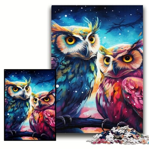 Puzzle für Erwachsene, 1000 Teile, Bunte Eulen-Kunst, Holzpuzzle für Erwachsene, 50x75cm, interaktives Familienspiel, Denksportaufgabe, Lernspielzeug Puzzle für Erwachsene, 1000 Teile, Bunte Eulen-Kunst, Holzpuzzle für Erwachsene, 50x75cm, interaktives Familienspiel, Denksportaufgabe, Lernspielzeug von ZKYUBEK