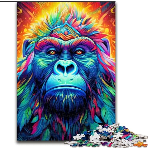 Puzzle für Erwachsene, 1000 Teile, Bunte Gorillas, unmögliches Puzzle für Erwachsene, Größe 26x38cm, DIY-Kunstdekor Puzzle für Erwachsene, 1000 Teile, Bunte Gorillas, unmögliches Puzzle für Erwachsene, Größe 26x38cm, DIY-Kunstdekor von ZKYUBEK