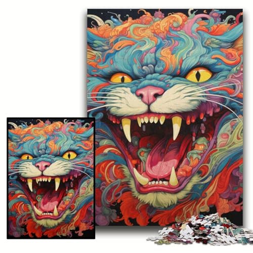 Puzzle für Erwachsene, 1000 Teile, Bunte Kunstkatze, Holzpuzzle für Erwachsene, 50x75cm, interaktives Familienspiel, Gehirn-Herausforderung, Lernspielzeug Puzzle für Erwachsene, 1000 Teile, Bunte Kunstkatze, Holzpuzzle für Erwachsene, 50x75cm, interaktives Familienspiel, Gehirn-Herausforderung, Lernspielzeug von ZKYUBEK