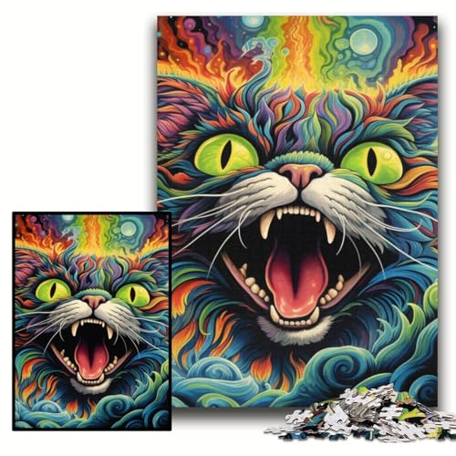 Puzzle für Erwachsene, 1000 Teile, Bunte Kunstkatze, Holzpuzzle für Erwachsene, 50x75cm, interaktives Familienspiel, Gehirn-Herausforderung, Lernspielzeug Puzzle für Erwachsene, 1000 Teile, Bunte Kunstkatze, Holzpuzzle für Erwachsene, 50x75cm, interaktives Familienspiel, Gehirn-Herausforderung, Lernspielzeug von ZKYUBEK