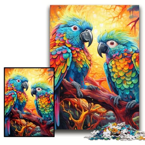 Puzzle für Erwachsene, 1000 Teile, Bunte Papageien-Puzzles für Erwachsene, 26x38cm, Eltern, Partner, Freunde – ab 14 Jahren Puzzle für Erwachsene, 1000 Teile, Bunte Papageien-Puzzles für Erwachsene, 26x38cm, Eltern, Partner, Freunde – ab 14 Jahren von ZKYUBEK