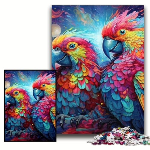 Puzzle für Erwachsene, 1000 Teile, Bunte Papageien-Puzzles für Erwachsene, 50x75cm, Denkspiel für Teenager und Familieninteraktion von ZKYUBEK