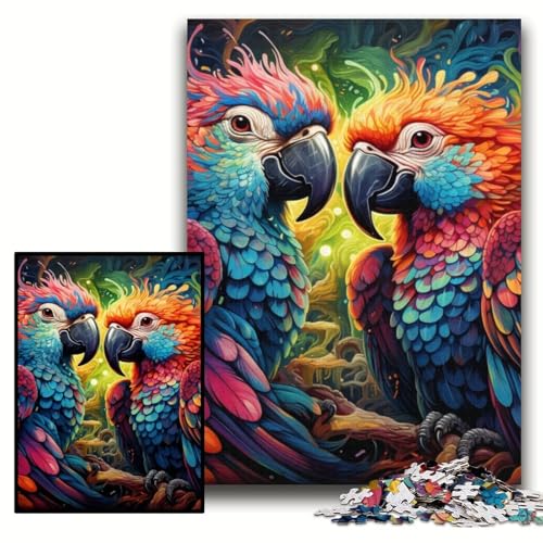 Puzzle für Erwachsene, 1000 Teile, Bunte Papageien-Puzzles für Erwachsene, 50x75cm, Denkspiel für Teenager und Familieninteraktion Puzzle für Erwachsene, 1000 Teile, Bunte Papageien-Puzzles für Erwachsene, 50x75cm, Denkspiel für Teenager und Familieninteraktion von ZKYUBEK