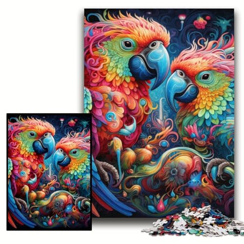 Puzzle für Erwachsene, 1000 Teile, Bunte Papageien-Puzzles für Erwachsene, 50x75cm, Eltern, Partner, Freunde – ab 14 Jahren Puzzle für Erwachsene, 1000 Teile, Bunte Papageien-Puzzles für Erwachsene, 50x75cm, Eltern, Partner, Freunde – ab 14 Jahren von ZKYUBEK