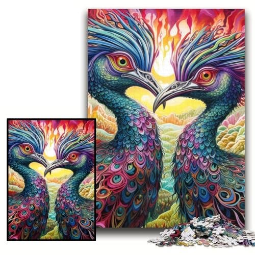 Puzzle für Erwachsene, 1000 Teile, Bunte Pfauen-Puzzles für Erwachsene, 26x38cm, Denkspiel für Teenager und Familieninteraktion Puzzle für Erwachsene, 1000 Teile, Bunte Pfauen-Puzzles für Erwachsene, 26x38cm, Denkspiel für Teenager und Familieninteraktion von ZKYUBEK