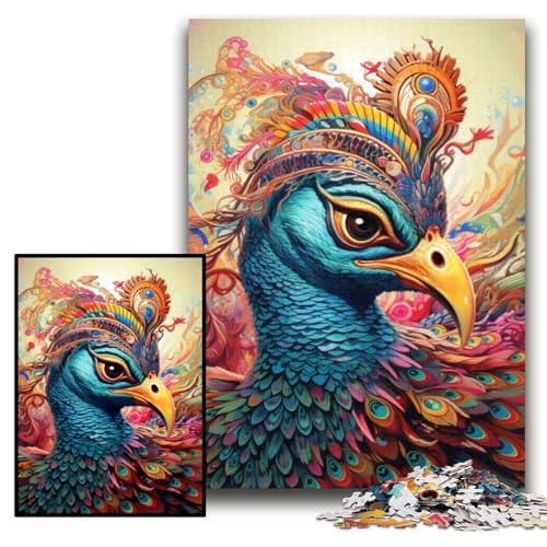 Puzzle für Erwachsene, 1000 Teile, Bunte Pfauenpuzzles für Erwachsene, 50x75cm, Eltern, Partner, Freunde – ab 14 Jahren Puzzle für Erwachsene, 1000 Teile, Bunte Pfauenpuzzles für Erwachsene, 50x75cm, Eltern, Partner, Freunde – ab 14 Jahren von ZKYUBEK