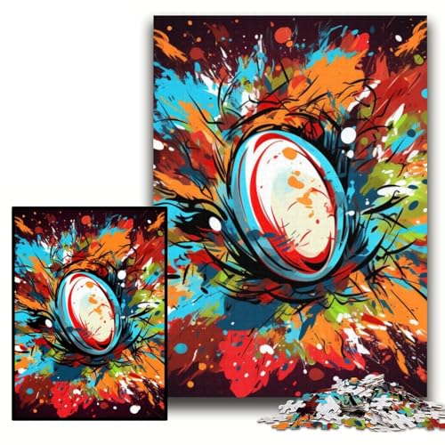 Puzzle für Erwachsene, 1000 Teile, Bunte Rugby-Puzzles für Erwachsene, 26x38cm, Eltern, Partner, Freunde – ab 14 Jahren Puzzle für Erwachsene, 1000 Teile, Bunte Rugby-Puzzles für Erwachsene, 26x38cm, Eltern, Partner, Freunde – ab 14 Jahren von ZKYUBEK