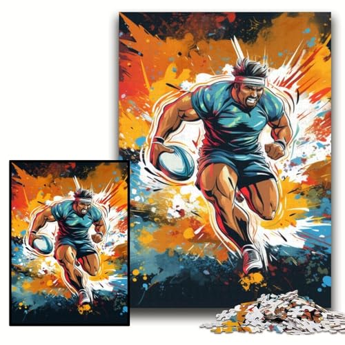 Puzzle für Erwachsene, 1000 Teile, Bunte Rugby-Puzzles für Erwachsene, 50x75cm, Eltern, Partner, Freunde – ab 14 Jahren von ZKYUBEK