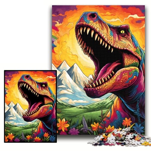 Puzzle für Erwachsene, 1000 Teile, Bunte Tyrannosaurus-Rex-Puzzles für Erwachsene, 26x38cm, Eltern, Partner, Freunde – ab 14 Jahren Puzzle für Erwachsene, 1000 Teile, Bunte Tyrannosaurus-Rex-Puzzles für Erwachsene, 26x38cm, Eltern, Partner, Freunde – ab 14 Jahren von ZKYUBEK