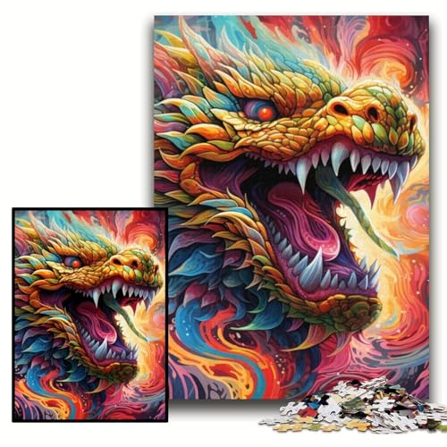 Puzzle für Erwachsene, 1000 Teile, Bunte chinesische Drachenpuzzles für Erwachsene, 50x75cm, Eltern, Partner, Freunde – ab 14 Jahren Puzzle für Erwachsene, 1000 Teile, Bunte chinesische Drachenpuzzles für Erwachsene, 50x75cm, Eltern, Partner, Freunde – ab 14 Jahren von ZKYUBEK