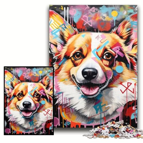 Puzzle für Erwachsene, 1000 Teile, Corgi-Graffiti, Holzpuzzle, 50x75cm, Spaß für den Familienspielabend, dekoratives Kunstwerk zum Selbermachen Puzzle für Erwachsene, 1000 Teile, Corgi-Graffiti, Holzpuzzle, 50x75cm, Spaß für den Familienspielabend, dekoratives Kunstwerk zum Selbermachen von ZKYUBEK
