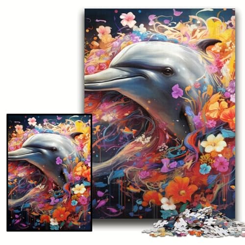 Puzzle für Erwachsene, 1000 Teile, Delfin-Puzzles für Erwachsene, 50x75cm, Denkspiel für Teenager und Familieninteraktion Puzzle für Erwachsene, 1000 Teile, Delfin-Puzzles für Erwachsene, 50x75cm, Denkspiel für Teenager und Familieninteraktion von ZKYUBEK