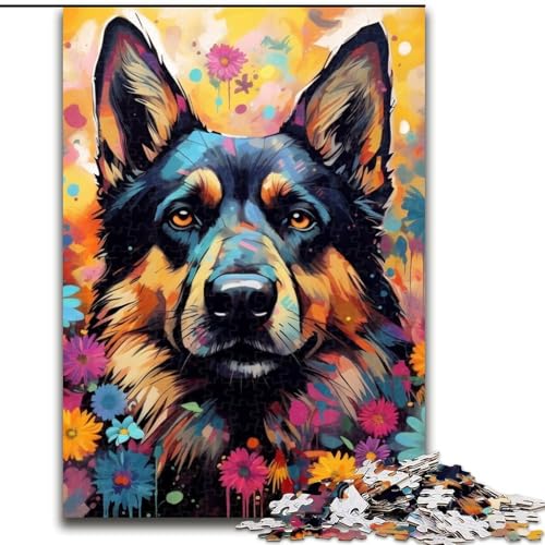 Puzzle für Erwachsene, 1000 Teile, Deutscher Schäferhund, Puzzle für Erwachsene, Größe 26x38cm, anspruchsvolles Denkspiel – entspannendes Spielzeug für Teenager von ZKYUBEK