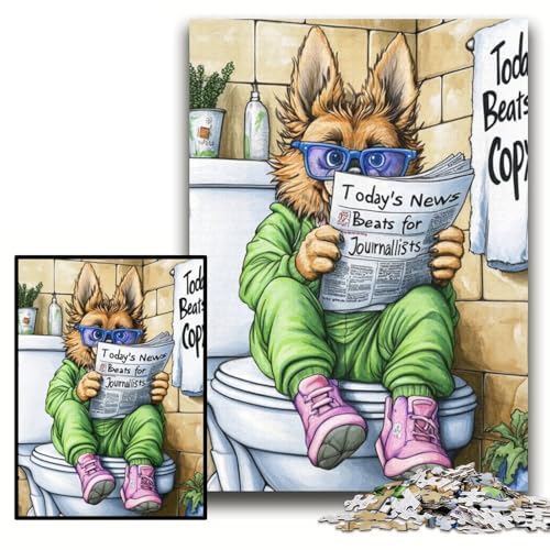 Puzzle für Erwachsene, 1000 Teile, Deutscher Schäferhund geht auf die Toilette, Puzzles für Erwachsene, 26x38cm, Denkspiel für Teenager und Familieninteraktion Puzzle für Erwachsene, 1000 Teile, Deutscher Schäferhund geht auf die Toilette, Puzzles für Erwachsene, 26x38cm, Denkspiel für Teenager und Familieninteraktion von ZKYUBEK