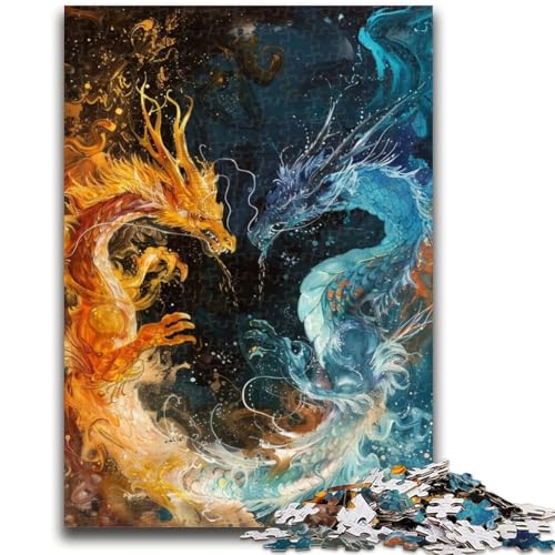 Puzzle für Erwachsene, 1000 Teile, EIS- und Feuerdrache, anspruchsvolle Familienaktivitätsspiele, DIY-Spielzeug für Heimwanddekorationsgeschenke, 26x38cm Puzzle für Erwachsene, 1000 Teile, EIS- und Feuerdrache, anspruchsvolle Familienaktivitätsspiele, DIY-Spielzeug für Heimwanddekorationsgeschenke, 26x38cm von ZKYUBEK