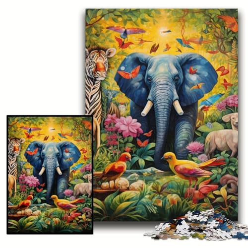 Puzzle für Erwachsene, 1000 Teile, Elefanten-Kunst, Holzpuzzle, 50x75cm, Spaß für den Familienspielabend, dekoratives Kunstwerk zum Selbermachen Puzzle für Erwachsene, 1000 Teile, Elefanten-Kunst, Holzpuzzle, 50x75cm, Spaß für den Familienspielabend, dekoratives Kunstwerk zum Selbermachen von ZKYUBEK