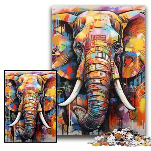 Puzzle für Erwachsene, 1000 Teile, Elefanten-Puzzles für Erwachsene, 26x38cm, Denkspiel für Teenager und Familieninteraktion von ZKYUBEK