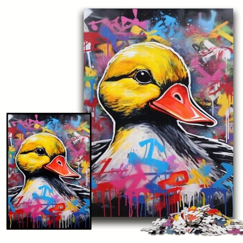 Puzzle für Erwachsene, 1000 Teile, Enten-Graffiti-Puzzle für Erwachsene, 50x75cm, Denksportaufgabe und Heimdekoration Puzzle für Erwachsene, 1000 Teile, Enten-Graffiti-Puzzle für Erwachsene, 50x75cm, Denksportaufgabe und Heimdekoration von ZKYUBEK