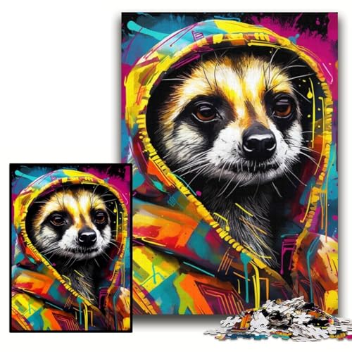 Puzzle für Erwachsene, 1000 Teile, Erdmännchen-Graffiti-Puzzles für Erwachsene, 26x38cm, Denkspiel für Teenager und Familieninteraktion Puzzle für Erwachsene, 1000 Teile, Erdmännchen-Graffiti-Puzzles für Erwachsene, 26x38cm, Denkspiel für Teenager und Familieninteraktion von ZKYUBEK