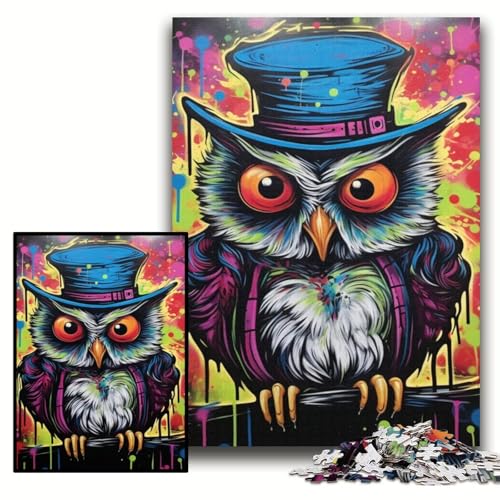 Puzzle für Erwachsene, 1000 Teile, Eulen-Graffiti-Malpuzzle für Erwachsene, 50x75cm, Denkspiel für Teenager und Familieninteraktion Puzzle für Erwachsene, 1000 Teile, Eulen-Graffiti-Malpuzzle für Erwachsene, 50x75cm, Denkspiel für Teenager und Familieninteraktion von ZKYUBEK