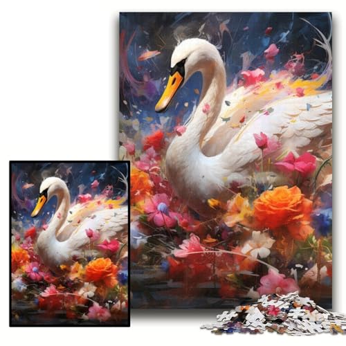 Puzzle für Erwachsene, 1000 Teile, Fantasie-Schwan-Puzzle für Erwachsene, 26x38cm, Eltern, Partner, Freunde – ab 14 Jahren Puzzle für Erwachsene, 1000 Teile, Fantasie-Schwan-Puzzle für Erwachsene, 26x38cm, Eltern, Partner, Freunde – ab 14 Jahren von ZKYUBEK