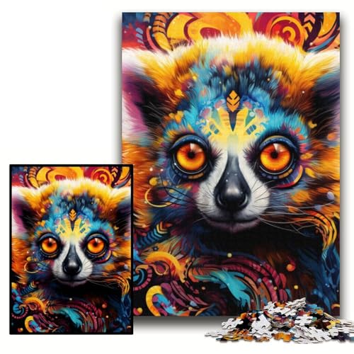 Puzzle für Erwachsene, 1000 Teile, Farb-Lemur-Puzzles für Erwachsene, 26x38cm, Denkspiel für Teenager und Familieninteraktion Puzzle für Erwachsene, 1000 Teile, Farb-Lemur-Puzzles für Erwachsene, 26x38cm, Denkspiel für Teenager und Familieninteraktion von ZKYUBEK