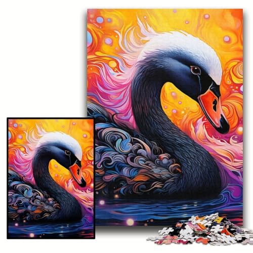 Puzzle für Erwachsene, 1000 Teile, Farbiger Schwarzer Schwan, Puzzles für Erwachsene, 50x75cm, Denkspiel für Teenager und Familieninteraktion Puzzle für Erwachsene, 1000 Teile, Farbiger Schwarzer Schwan, Puzzles für Erwachsene, 50x75cm, Denkspiel für Teenager und Familieninteraktion von ZKYUBEK