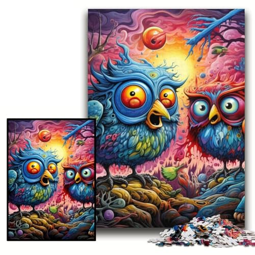 Puzzle für Erwachsene, 1000 Teile, Farbvogel, Unmögliches Puzzle für Erwachsene, 26x38cm, pädagogisches Denkspiel, künstlerische Heim- und Bürodekoration, ab 14 Jahren von ZKYUBEK