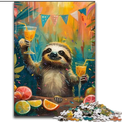 Puzzle für Erwachsene, 1000 Teile, Faultier trinkt EIN Getränk, schwierige Puzzles für Erwachsene für Jugendliche, Lernspiele, Geschenke, 50x75cm Puzzle für Erwachsene, 1000 Teile, Faultier trinkt EIN Getränk, schwierige Puzzles für Erwachsene für Jugendliche, Lernspiele, Geschenke, 50x75cm von ZKYUBEK