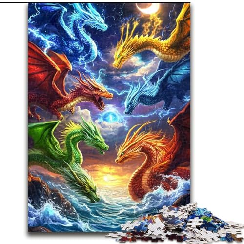 Puzzle für Erwachsene, 1000 Teile, Fliegender Drache, schwierige Puzzles für Erwachsene für Jugendliche, Lernspiele, Geschenke, 26x38cm Puzzle für Erwachsene, 1000 Teile, Fliegender Drache, schwierige Puzzles für Erwachsene für Jugendliche, Lernspiele, Geschenke, 26x38cm von ZKYUBEK