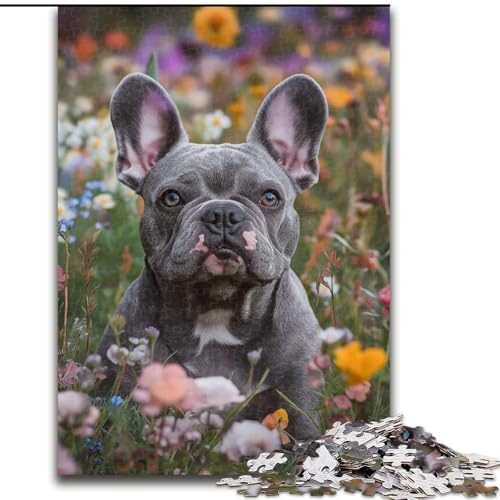 Puzzle für Erwachsene, 1000 Teile, Französische Bulldogge, 50x75cm, Denkspiel für Teenager und Familieninteraktion von ZKYUBEK